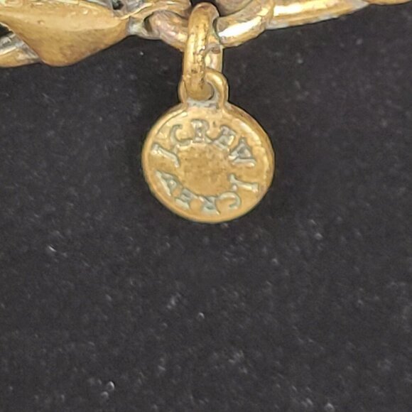 J.Crew Gold-Tone Chain Pink & Blue Crystal Floral Statement Bib Necklace - Picture 3 of 4